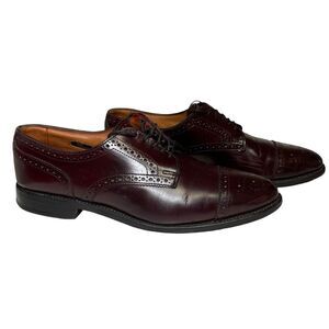Allen Edmonds SANFORD Burgundy Leather Cap‎ Toe Oxford Dress Shoes 5237 Size 9D